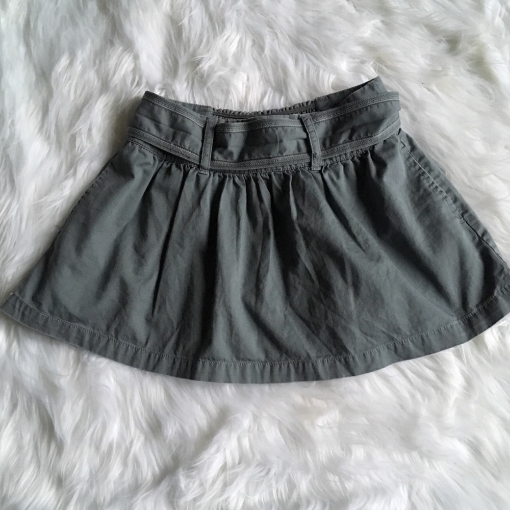 Belted Gray Mini Skirt